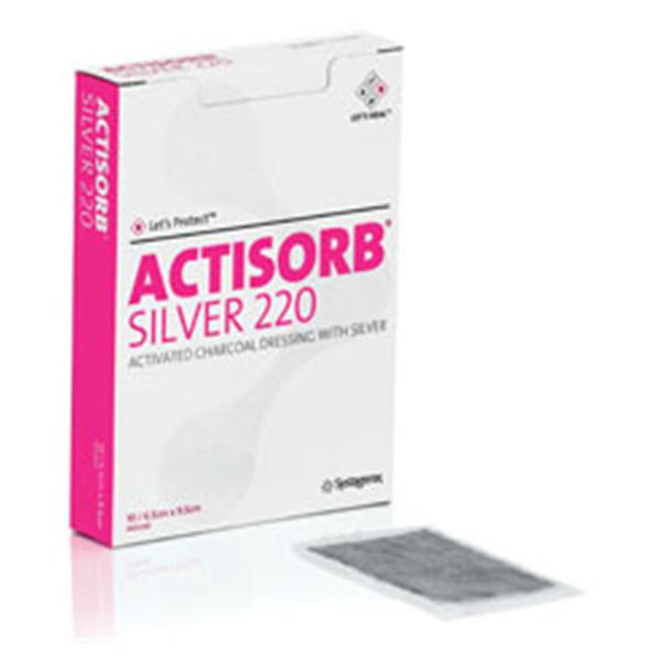 Dressing Wound Actisorb AG 220 Activated Charcoal 2-3/5x3-4/5